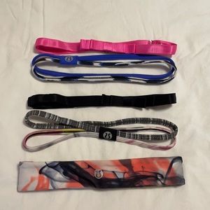 Lot of 5 Lululemon headbands including rare unicorn tears color!